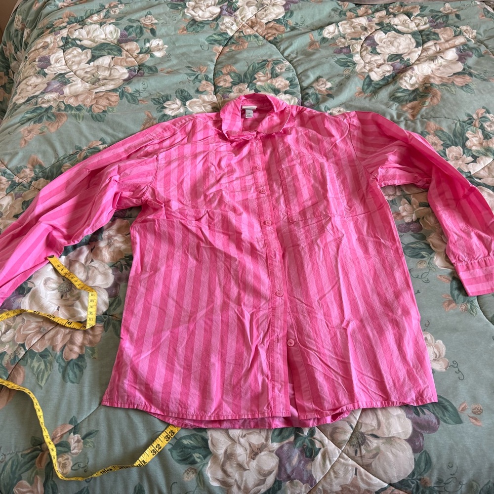 A New Day Bright Pink Striped Shirt